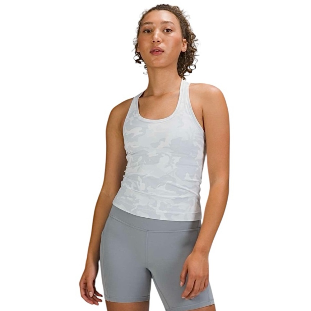 Lululemon Cool Racerback Gray Incognito Camo Tank *Shorter Length Size 2